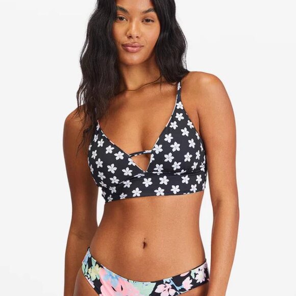 BILLABONG Women's Feeling Tropical RV V Neck Cami Bikini Top Size S In Multi - Picture 3 of 8